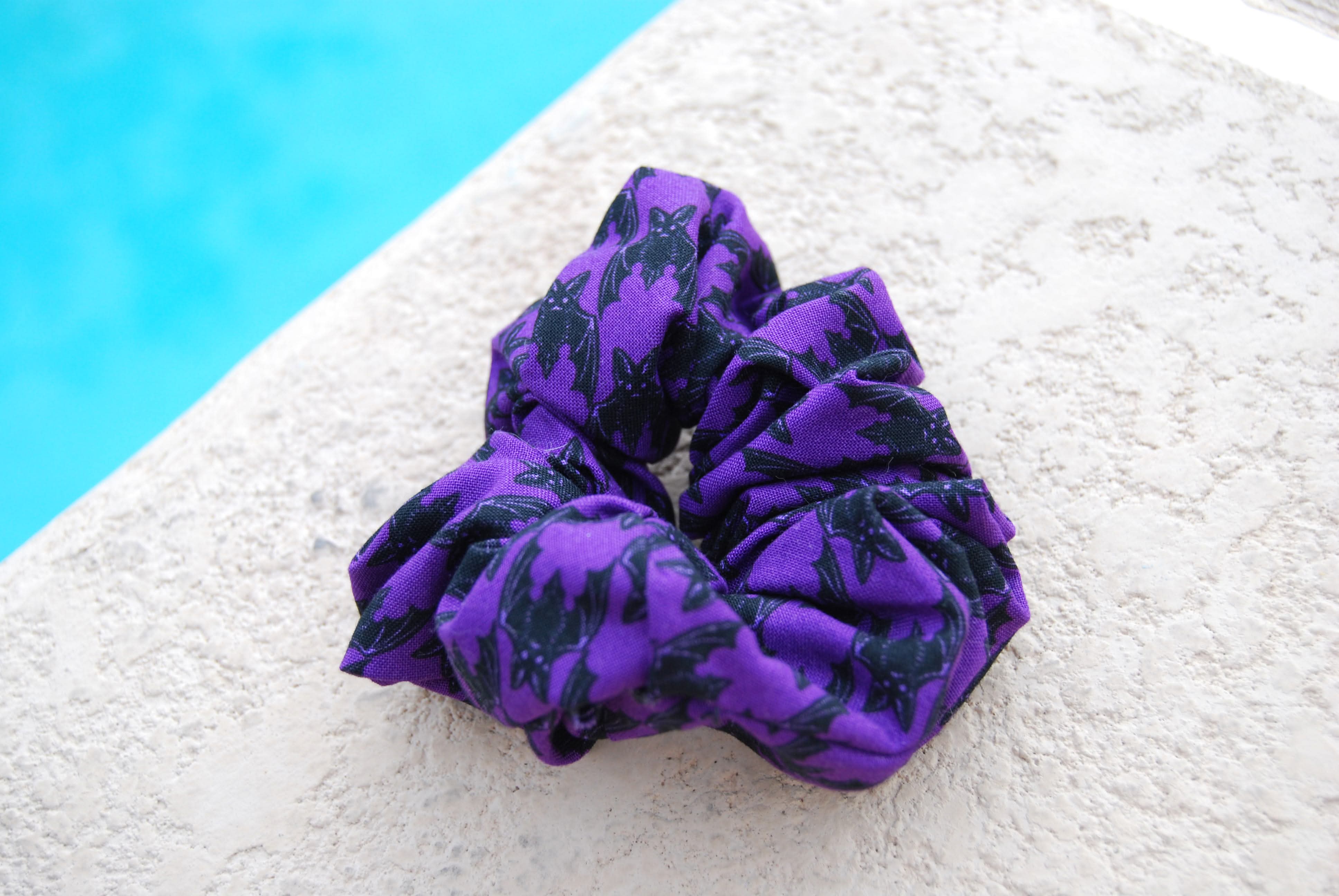 Purple Batstooth Scrunchie