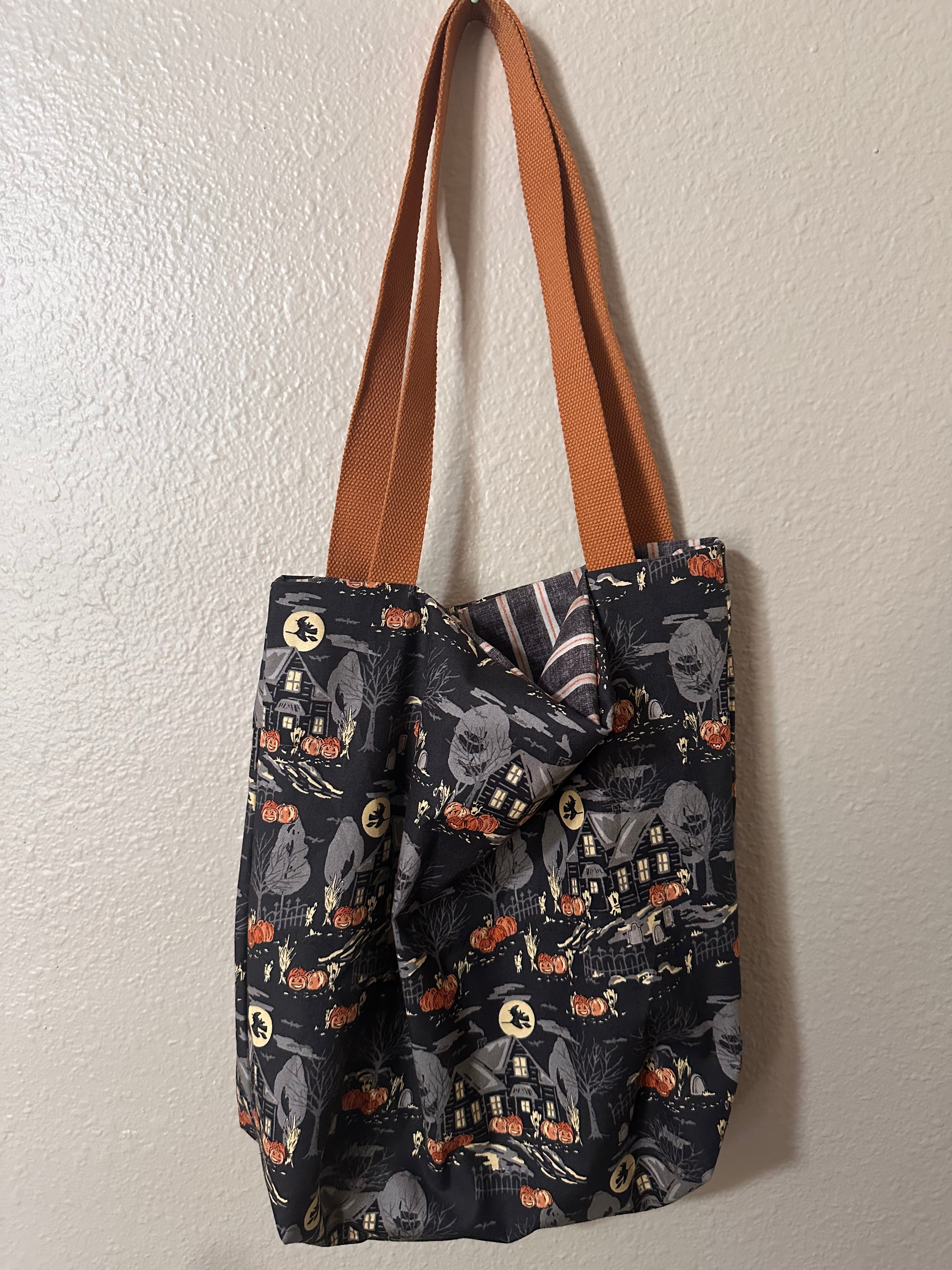 Black Haunted House Tote Bag