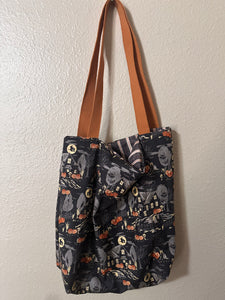 Black Haunted House Tote Bag
