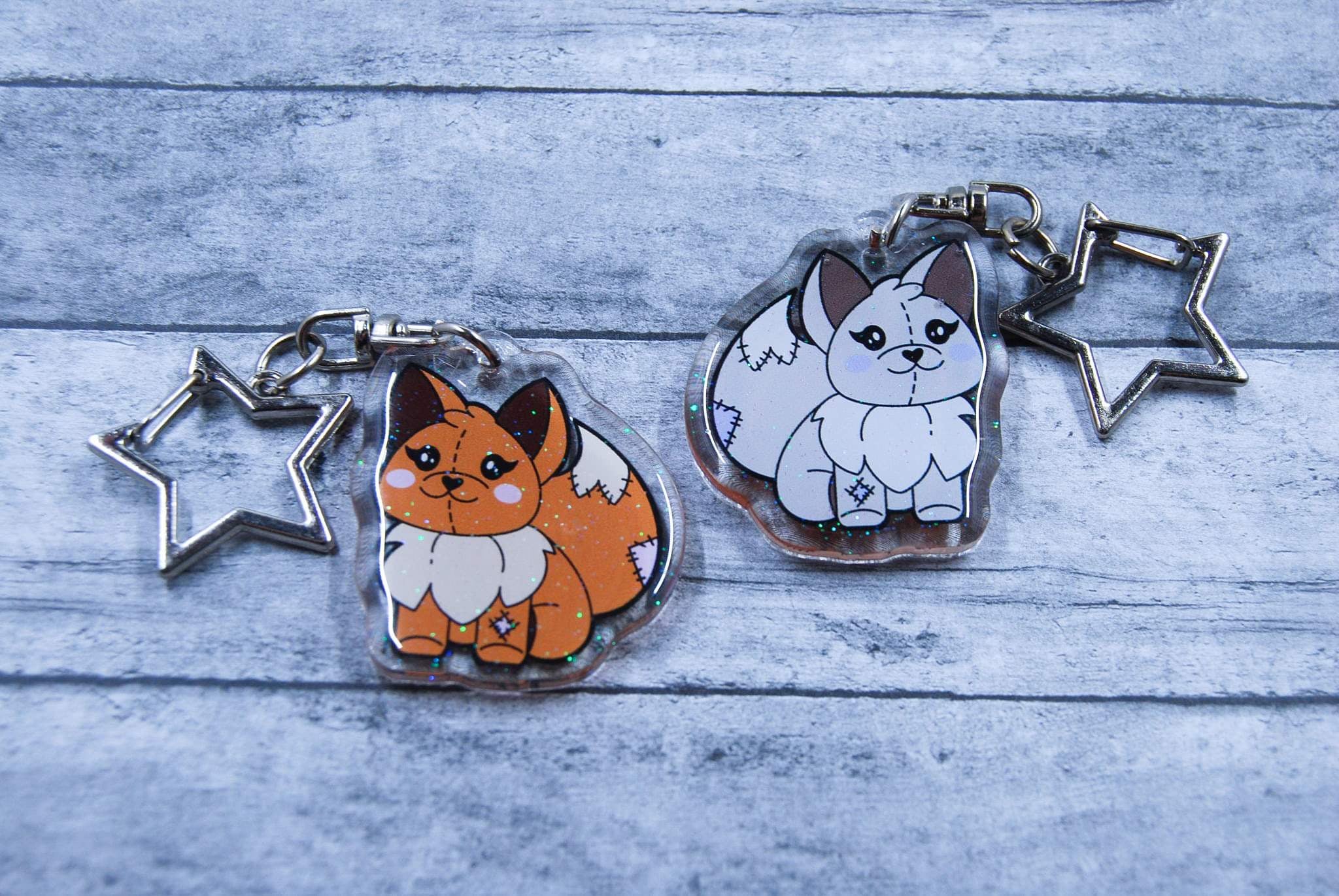 Double Sided Normal Type Plush Acrylic Keychain
